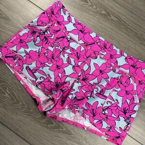 Jofit Women's Pull On Floral Pattern Athletic‎ Double Back Pocket Shorts Pink XL